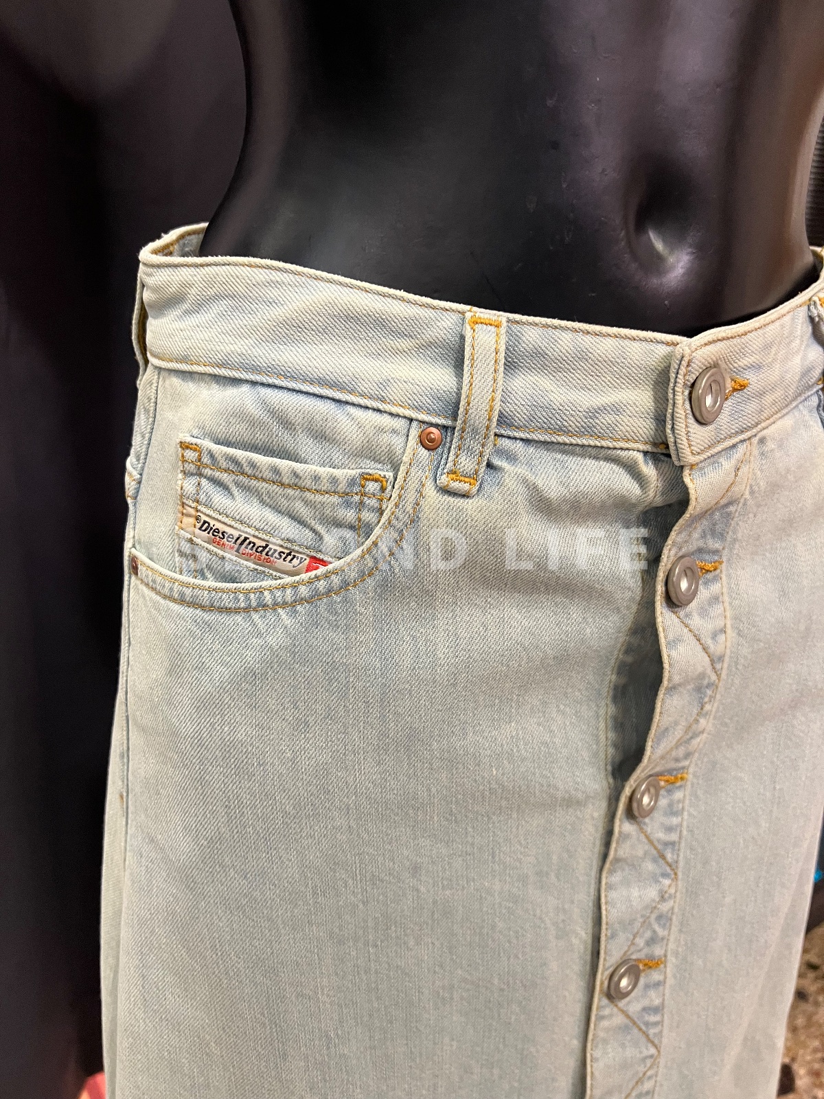Gonna Diesel in denim di cotone, foto 5