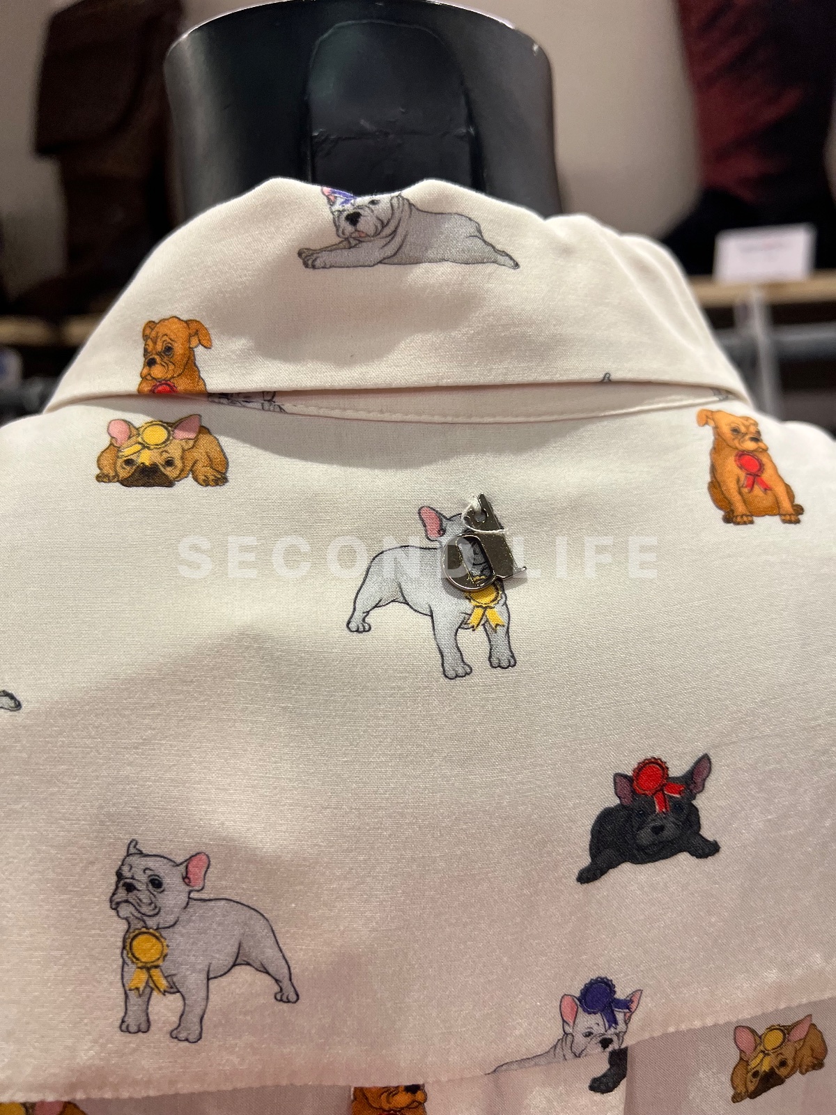 Camicia Dixie con stampa cagnolini in viscosa, foto 6
