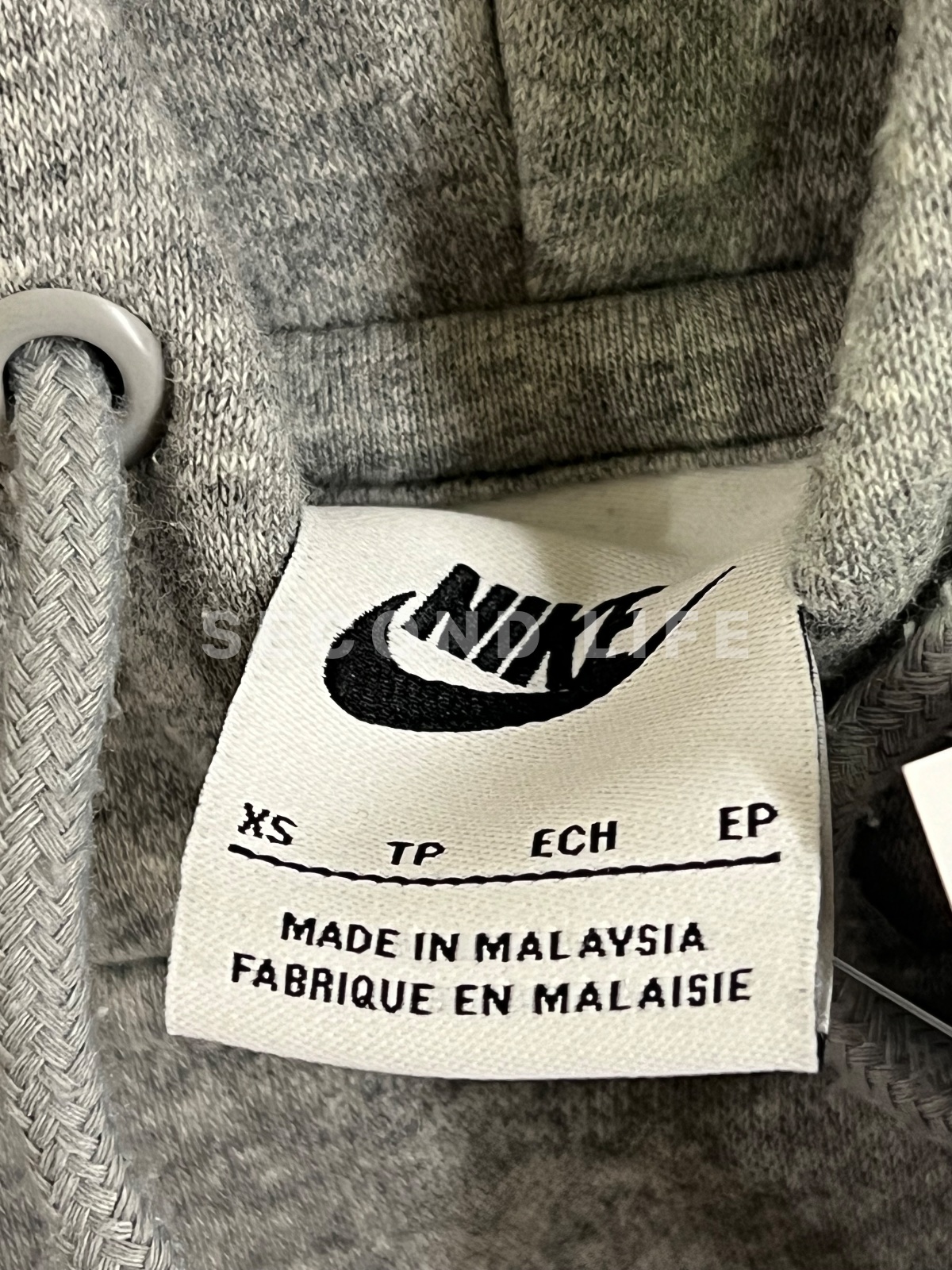 Completo felpa e pantalone Nike in misto cotone grigio, foto 2