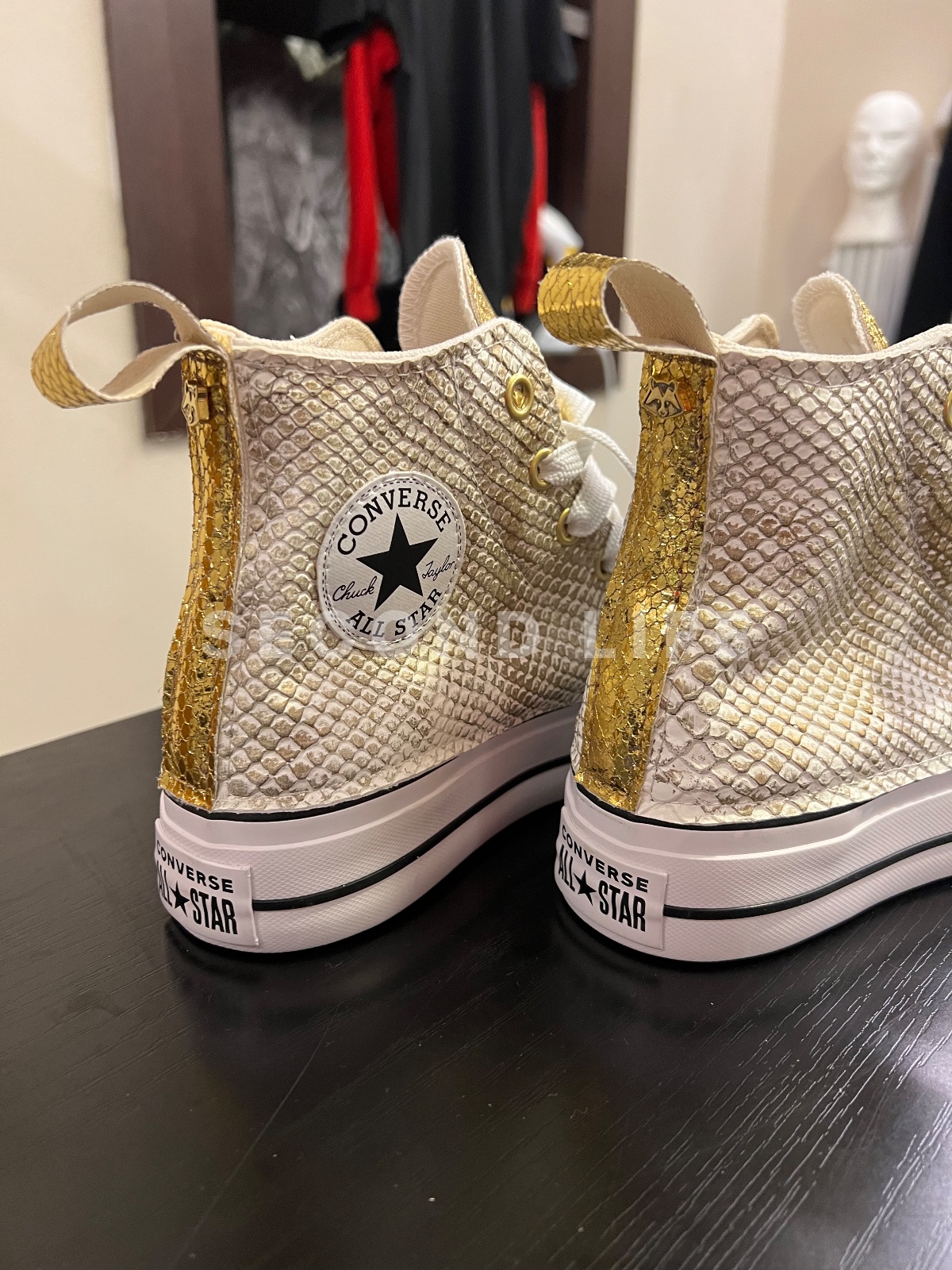 Scarpe Converse Platform pitonate in sintetico, foto 2
