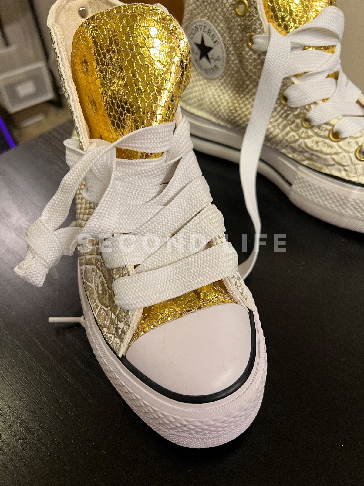 Scarpe Converse Platform pitonate in sintetico, foto 3