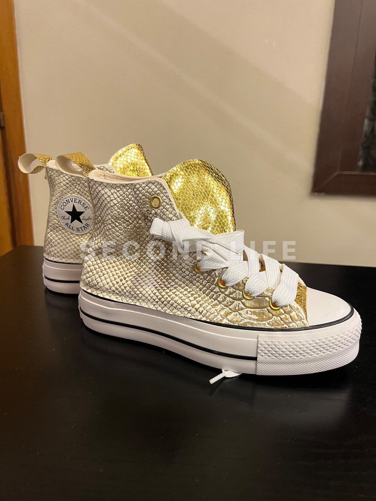 Scarpe Converse Platform pitonate in sintetico, foto 4