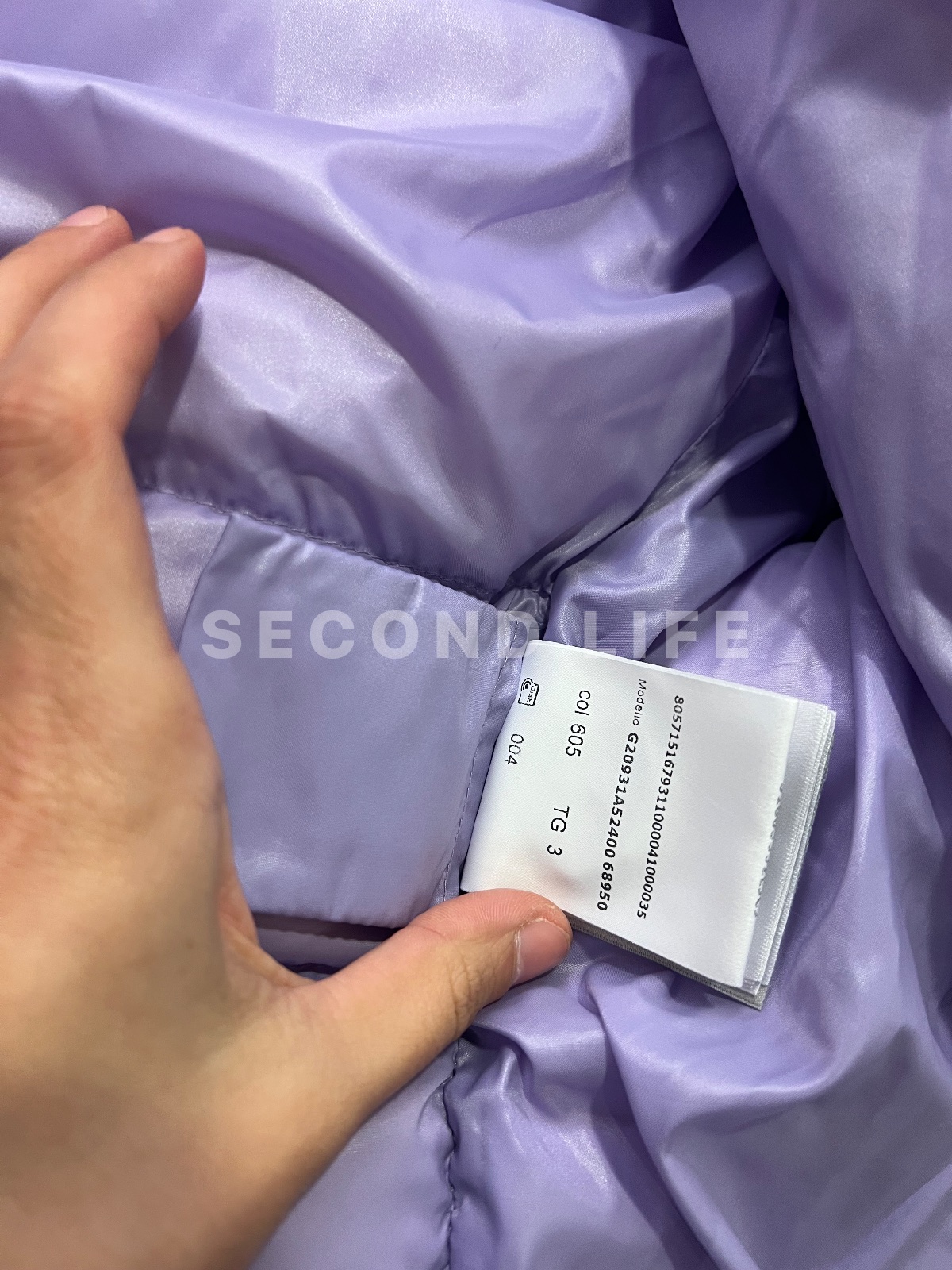 Piumino Moncler lilla taglia S, foto 6