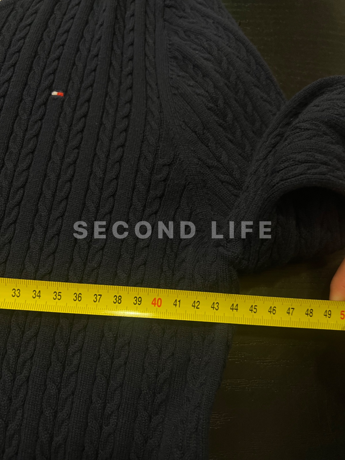 Maglione a treccia Tommy Hilfiger in cotone, foto 5
