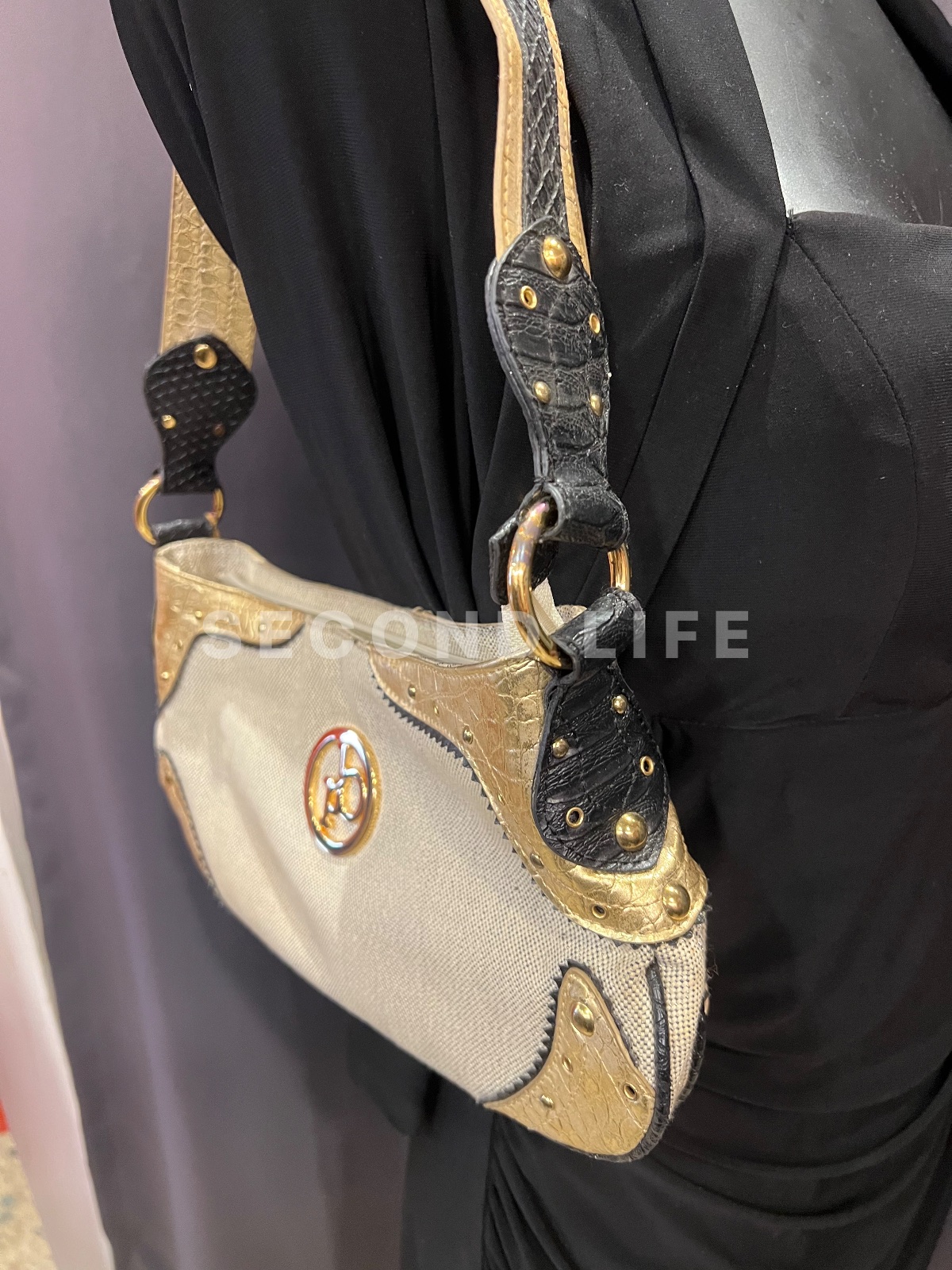 Borsa Rocco Barocco in tessuto e ecopelle, foto 3