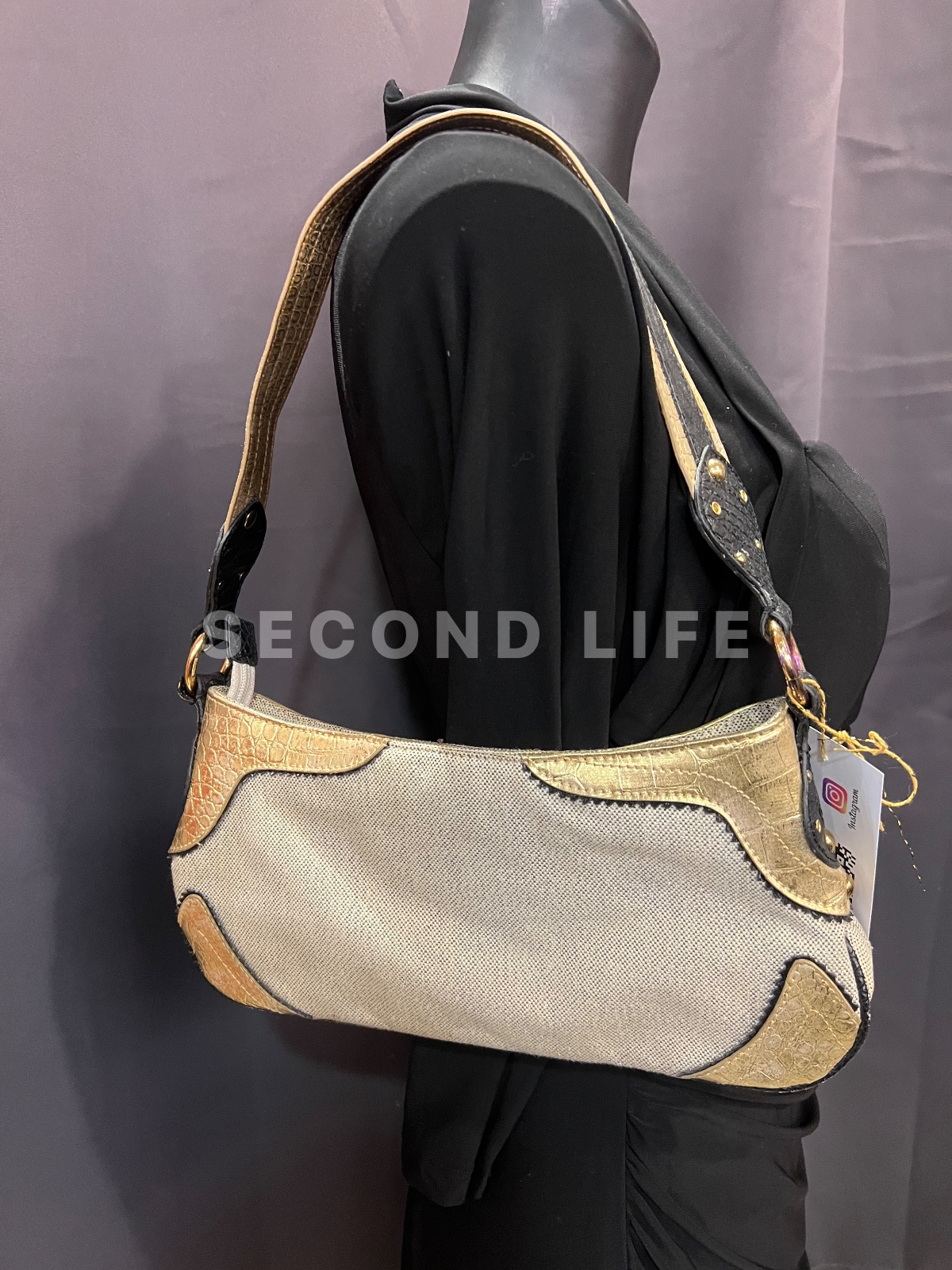 Borsa Rocco Barocco in tessuto e ecopelle, foto 4