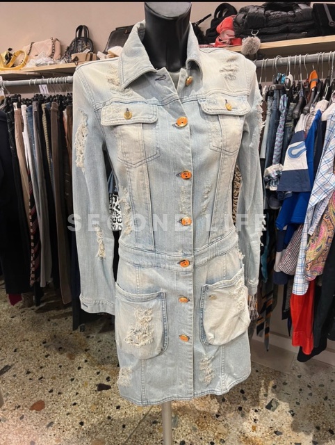 Giacca lunga Met in denim