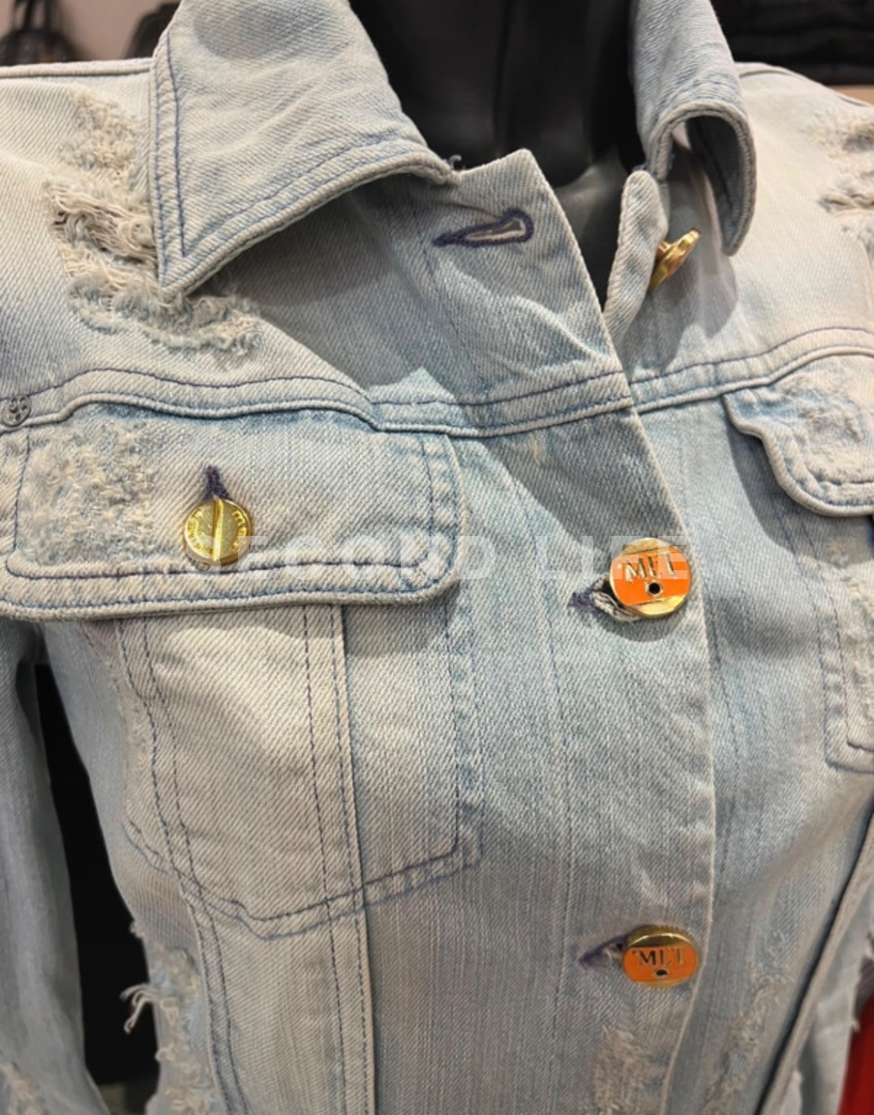 Giacca lunga Met in denim, foto 4