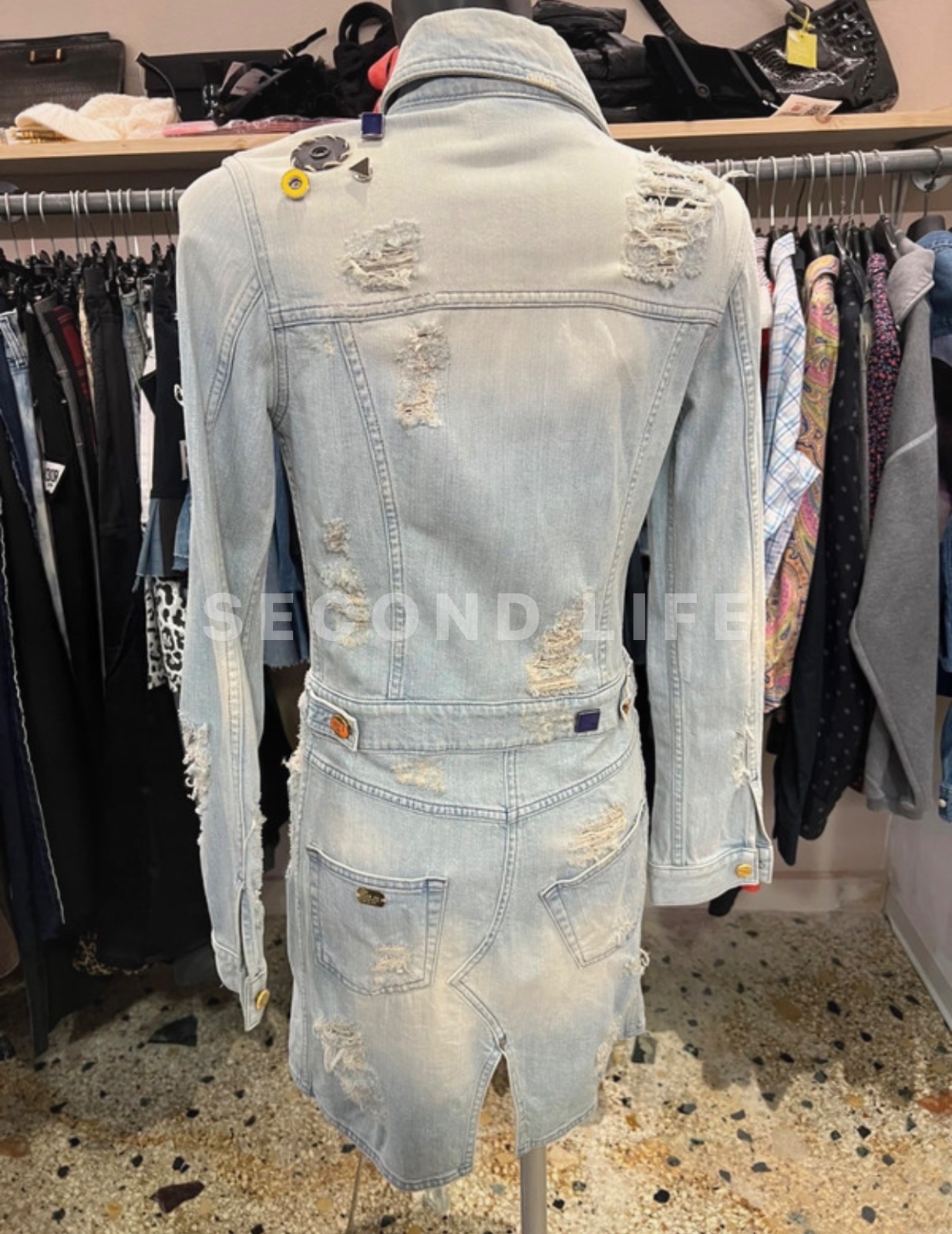 Giacca lunga Met in denim, foto 5
