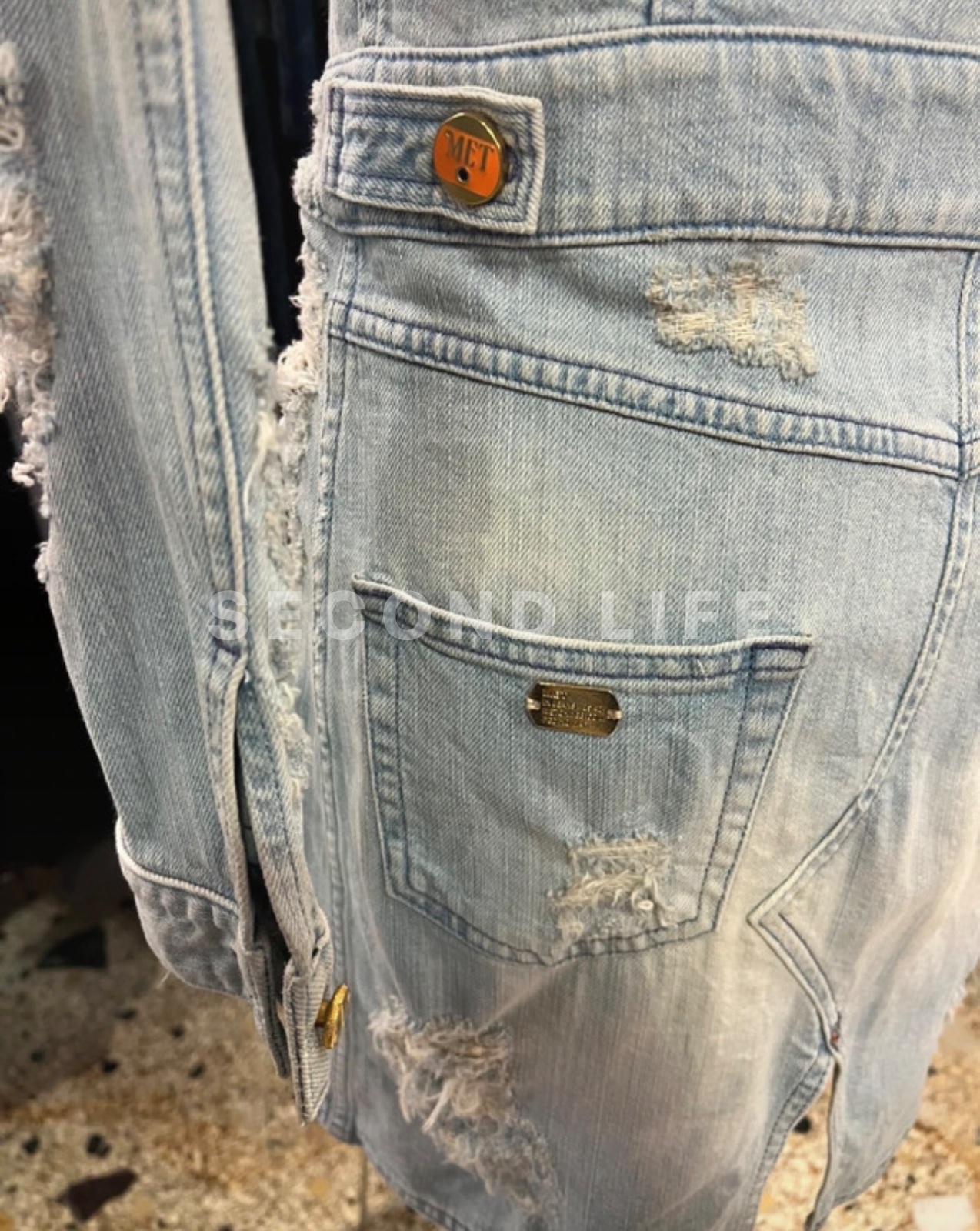 Giacca lunga Met in denim, foto 6