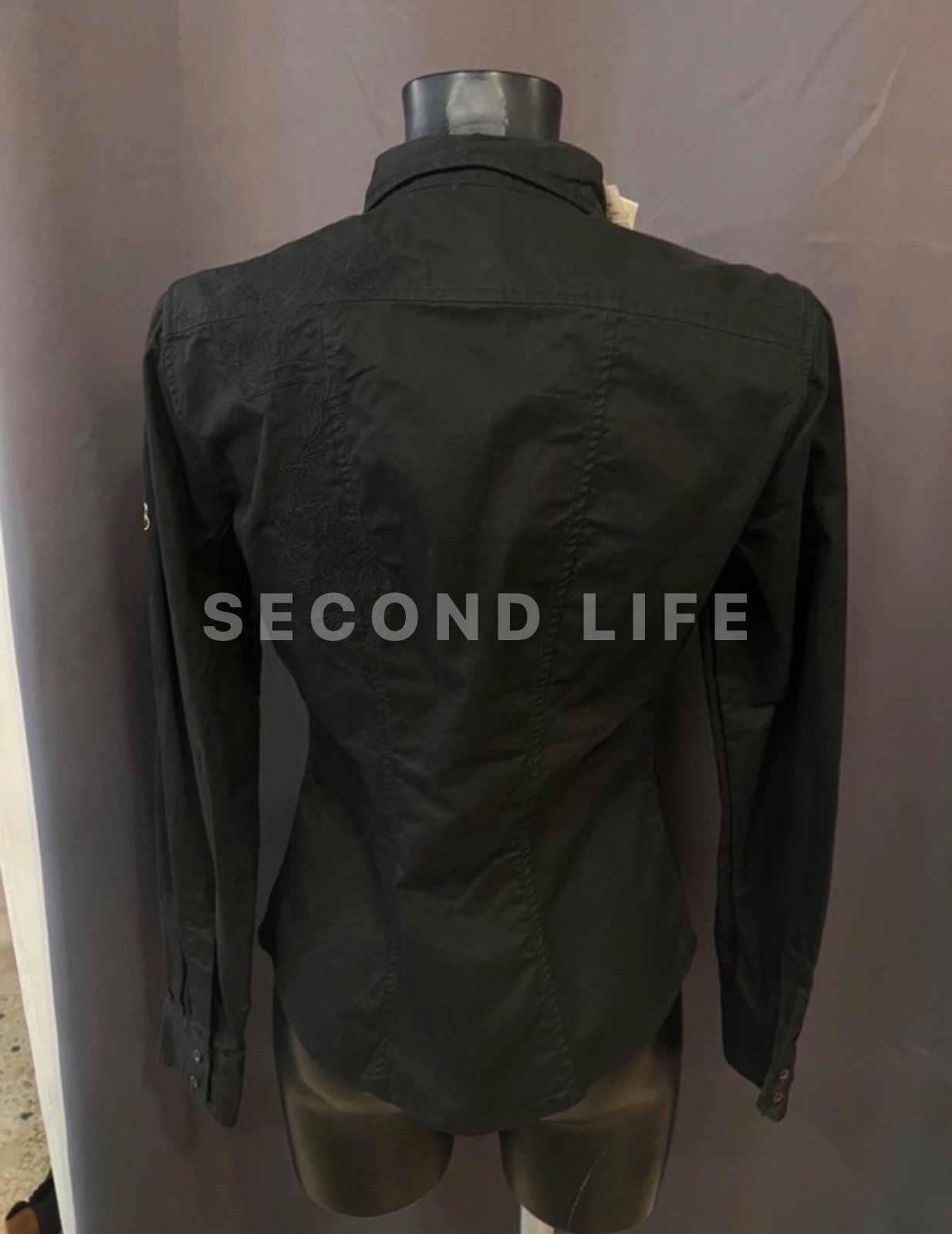 Camicia Datch in cotone nero nuova con cartellino, foto 7
