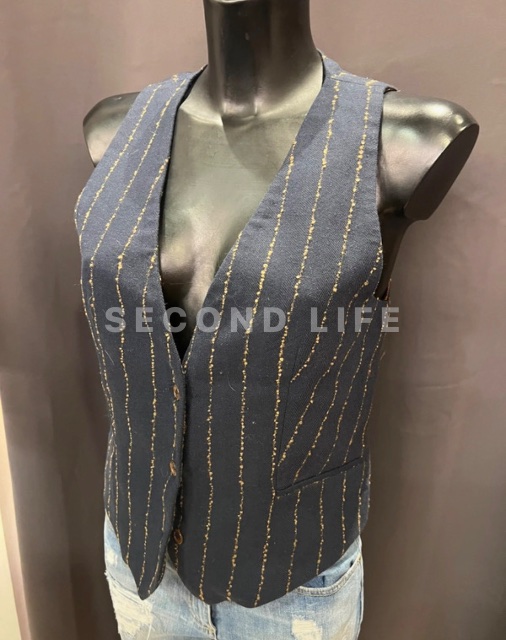Giacca gilet Jijil gessata in misto cotone