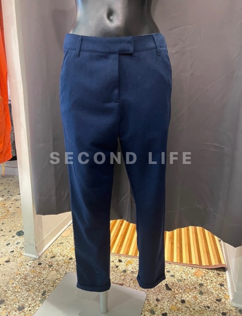 Pantaloni Sessùn in misto lana blu