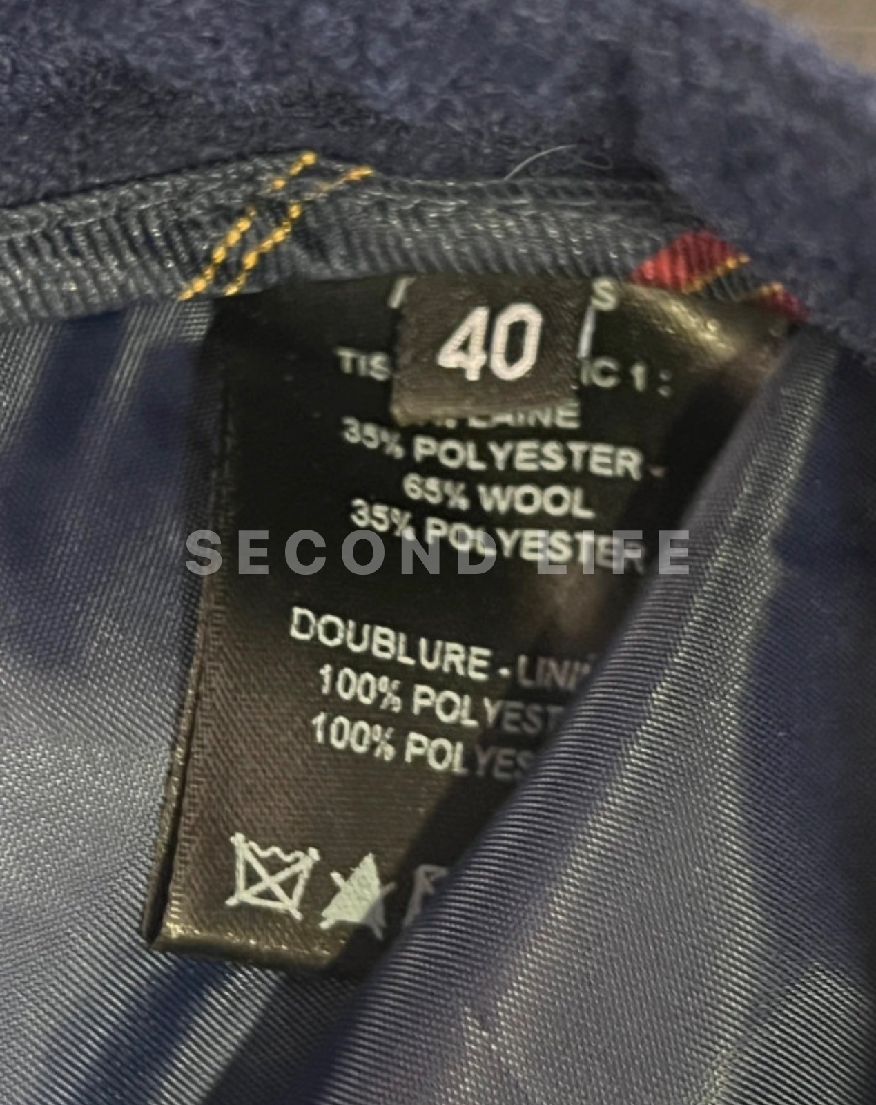 Pantaloni Sessùn in misto lana blu, foto 3
