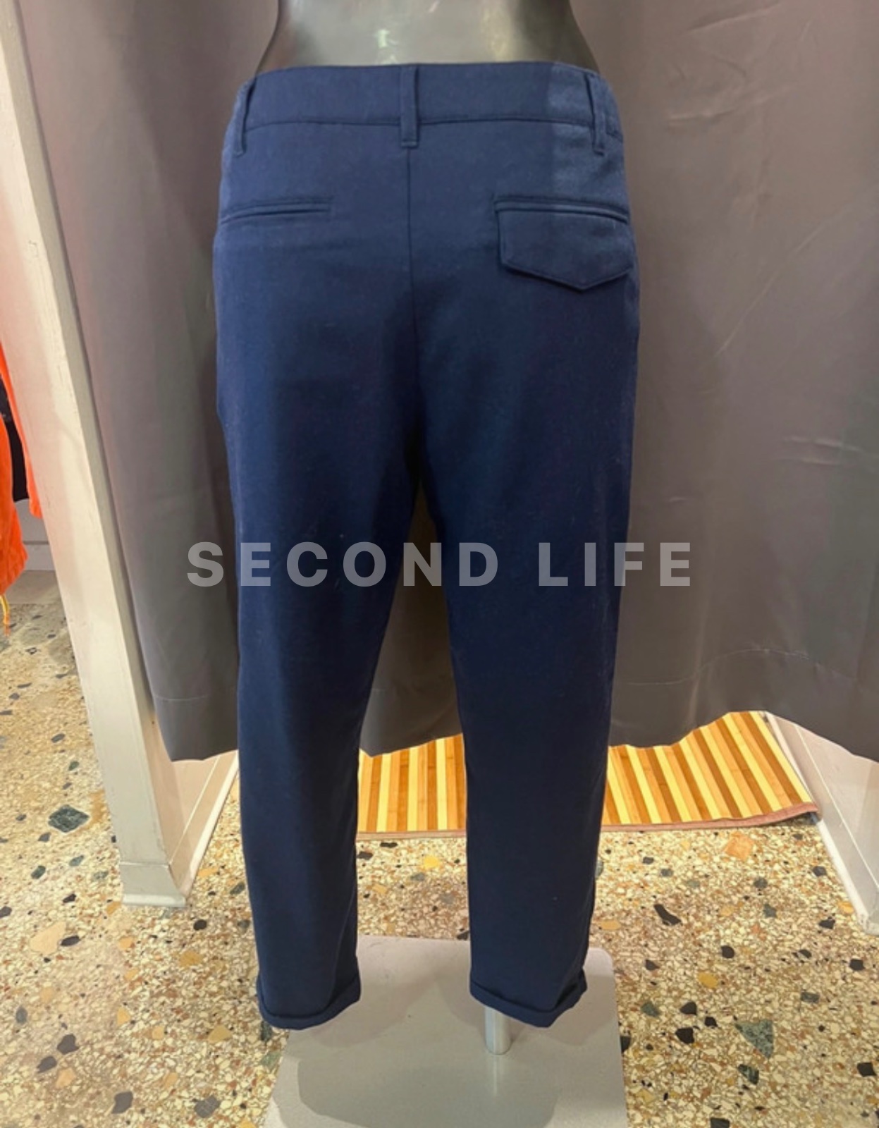 Pantaloni Sessùn in misto lana blu, foto 5